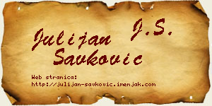 Julijan Savković vizit kartica